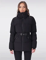 Lightweight Belted Waist Down Filled Hooded Taped Seam Puffer Jacket by Sicily