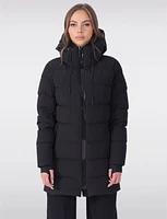 Water Repellent High Collar and Attached Hood Down Puffer Jacket by Sicily