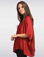 Elegant Fluid Silky Blouse With Longer Side Edges by Froccella