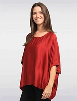 Elegant Fluid Silky Blouse With Longer Side Edges by Froccella