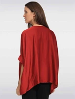 Elegant Fluid Silky Blouse With Longer Side Edges by Froccella