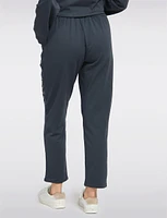 High-Waisted Cotton Stretch Pull-On Pants Sequins & Lace Detailing by Froccella