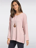 Ribbed Wool V-Neck Top With Long Sleeves by Froccella