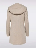 Straight Cut Hooded Zip Front Light Heathered Coat by Only