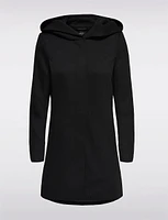 Straight Cut Hooded Zip Front Light Heathered Coat by Only