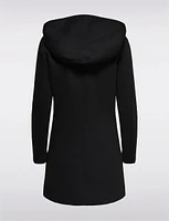 Straight Cut Hooded Zip Front Light Heathered Coat by Only