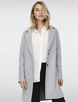 Single-Breasted Notch Collar Raw Cut Edge Coat by Only