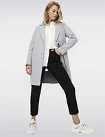 Single-Breasted Notch Collar Raw Cut Edge Coat by Only