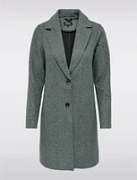 Single-Breasted Notch Collar Raw Cut Edge Coat by Only