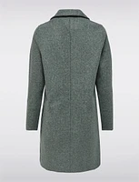 Single-Breasted Notch Collar Raw Cut Edge Coat by Only