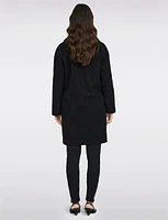 Vegan Single-Breasted Notch Collar Patch Pockets Coat by Only