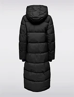 Extra-Long Featherless Premium Eco-Down Puffer Coat with Detachable Hood by Only