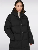 Extra-Long Featherless Premium Eco-Down Puffer Coat with Detachable Hood by Only