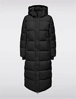 Extra-Long Featherless Premium Eco-Down Puffer Coat with Detachable Hood by Only