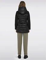 Zip Front Hooded Lined Hybrid Puffer and Knit Jacket by Only