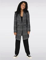 Eco-Chic Plaid Double-Breasted Recycled Wool Peacoat by Only