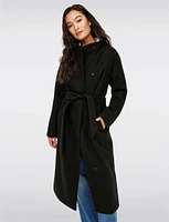 EcoChic Tailored High Crossover Collar Long Trench Coat by Only