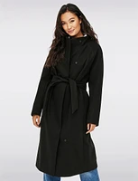 EcoChic Tailored High Crossover Collar Long Trench Coat by Only