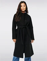 EcoChic Tailored High Crossover Collar Long Trench Coat by Only