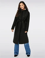 EcoChic Tailored High Crossover Collar Long Trench Coat by Only