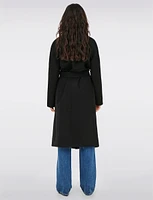 EcoChic Tailored High Crossover Collar Long Trench Coat by Only