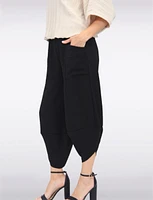 Elastic Waist Asymmetrical Hem Balloon Pant With Patch Pockets By Froccella