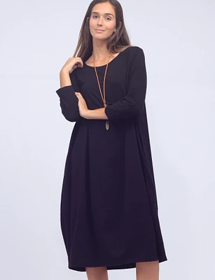 Classic Soft Cotton Stretch Long Sleeve T-Shirt Maxi Dress by Froccella