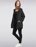 Classic Ultra-Soft Long Hooded Cardigan with Adjustable Hem by Froccella