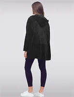 Classic Ultra-Soft Long Hooded Cardigan with Adjustable Hem by Froccella