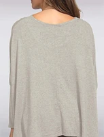 Loose Fit Drop Shoulder Knit Top with Necklace by Froccella.