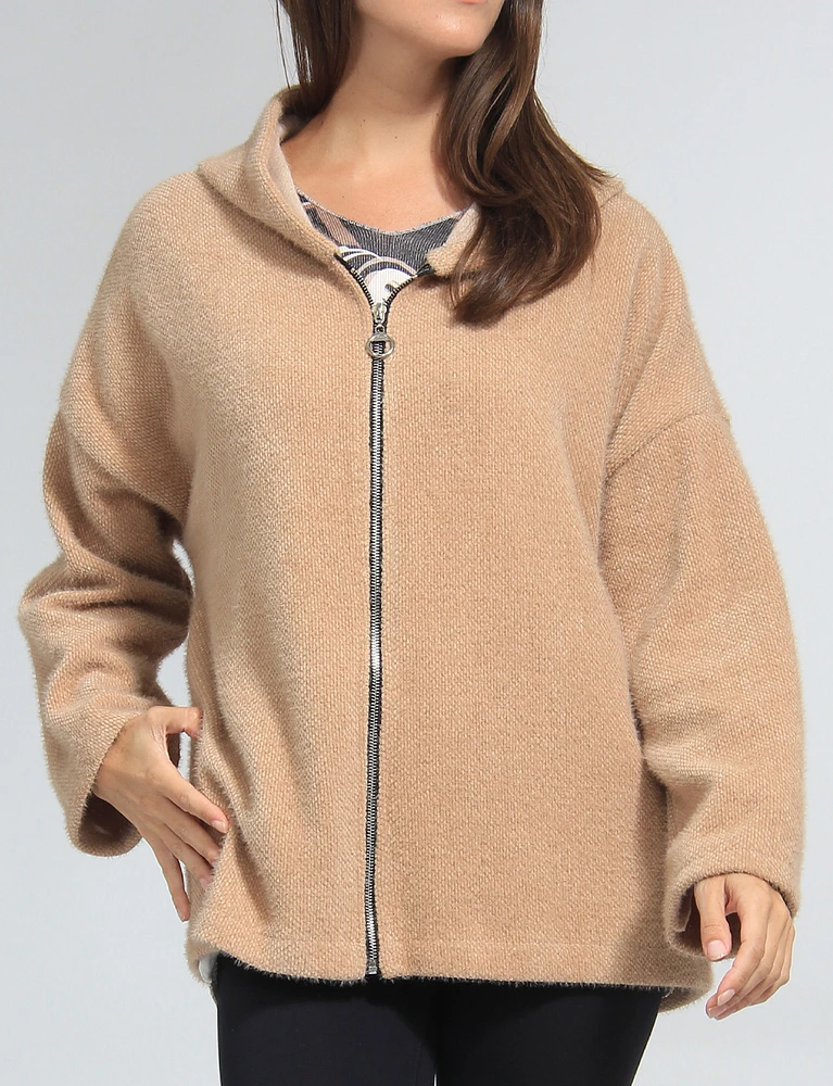 Soft & Cozy Relaxed Fit Chenille Hooded Sweater by Froccella