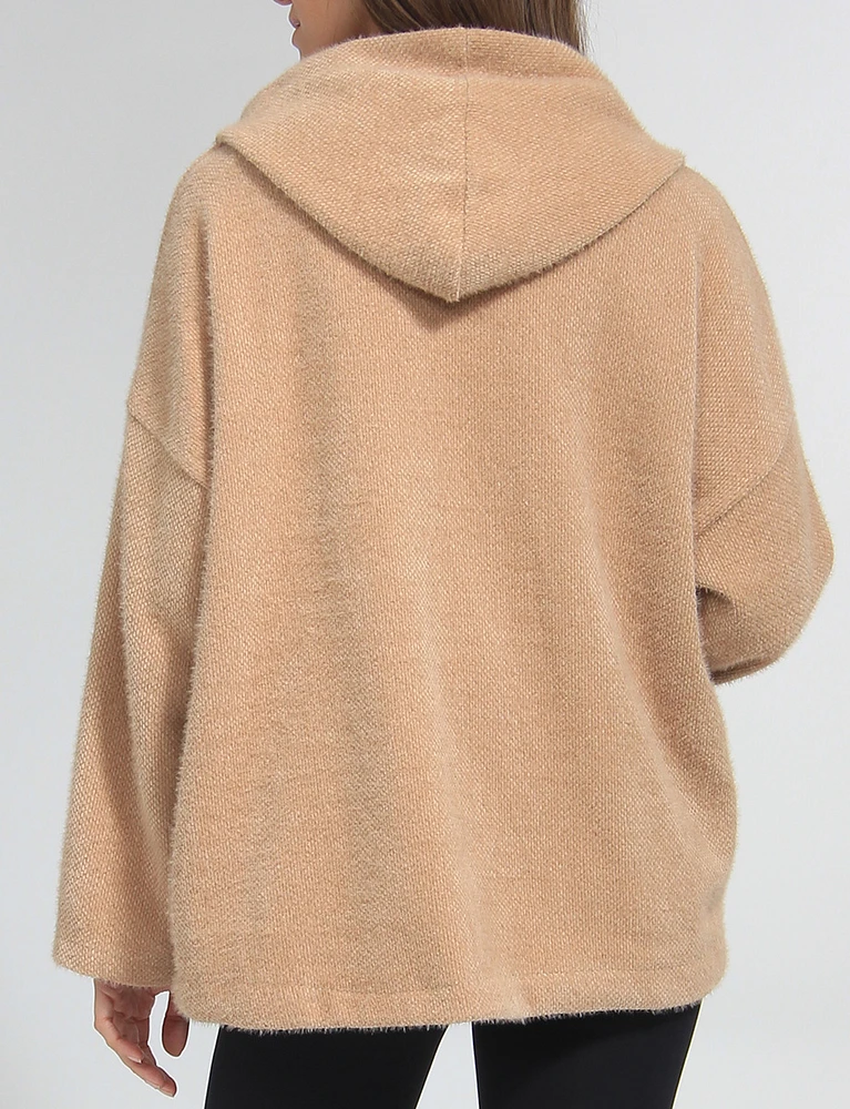 Soft & Cozy Relaxed Fit Chenille Hooded Sweater by Froccella