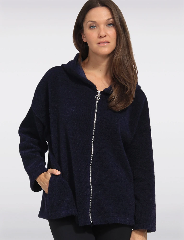 Soft & Cozy Relaxed Fit Chenille Hooded Sweater by Froccella