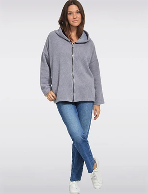 Soft & Cozy Relaxed Fit Chenille Hooded Sweater by Froccella