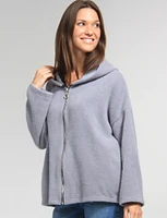 Soft & Cozy Relaxed Fit Chenille Hooded Sweater by Froccella