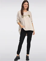 Ultra-Soft High Low Relaxed Fit Printed Tunic by Froccella