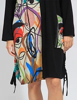 Cotton Blend Long Sleeve Abstract Printed Knit Dress by Froccella