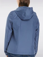 Lightweight Active Sporty  Windbreaker Jacket With Gingham-Lined Hood by Details