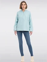 Lightweight Active Sporty  Windbreaker Jacket With Gingham-Lined Hood by Details