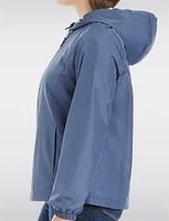 Lightweight Active Sporty  Windbreaker Jacket With Gingham-Lined Hood by Details