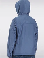 Lightweight Active Sporty  Windbreaker Jacket With Gingham-Lined Hood by Details