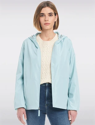 Lightweight Active Sporty  Windbreaker Jacket With Gingham-Lined Hood by Details