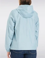 Lightweight Active Sporty  Windbreaker Jacket With Gingham-Lined Hood by Details