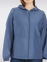 Lightweight Active Sporty  Windbreaker Jacket With Gingham-Lined Hood by Details