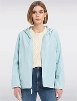 Lightweight Active Sporty  Windbreaker Jacket With Gingham-Lined Hood by Details