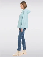 Lightweight Active Sporty  Windbreaker Jacket With Gingham-Lined Hood by Details