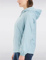 Lightweight Active Sporty  Windbreaker Jacket With Gingham-Lined Hood by Details