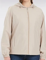 Lightweight Active Sporty  Windbreaker Jacket With Stripe-Lined Hood by Details