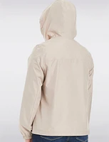Lightweight Active Sporty  Windbreaker Jacket With Stripe-Lined Hood by Details