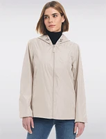Lightweight Active Sporty  Windbreaker Jacket With Stripe-Lined Hood by Details